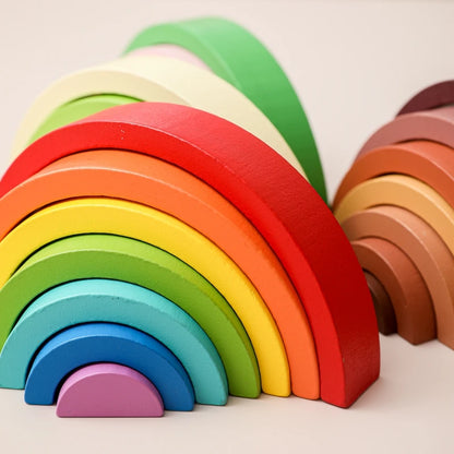 Rainbow Montessori Wooden Building Blocks™